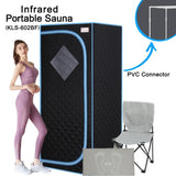 ZUN Portable Full Size Black Infrared Sauna tent–Personal Home Spa, with Infrared Panels, Heating Foot 01790038