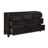 ZUN Charcoal Brown Finish Traditional Bedroom Furniture 1pc Dresser of 7 Drawers Antique Handles Classic B011P225165