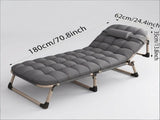 Patio Chaise Lounge Bed, Ergonomic Single Reclining Cot, Portable Heavy Duty Outdoor/Indoor 91318625