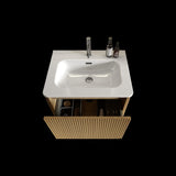 U055-Etna24W-306 Etna 24" Striped Natural Oak Bathroom Vanity with White Ceramic Sink, Wall Mounted W1865P164724