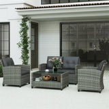 4 Piece Outdoor Rattan Sofa Set-Gray 87087047