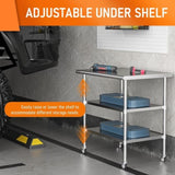 Stainless Steel Table with Wheel Caster 24 x 36 Inches Metal Food Prep Work Table with 2 Adjustable W1192P301449