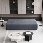 ZUN Modern Floor Sofa with 2 Pillows,Convertible Teddy Fabric Foam-Filled Sleeper Sofa Bed,15" Full Size W1885P190392