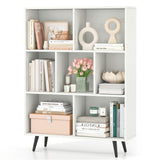 7 Cube Bookcase 3-Tier Modern Storage Organizer with 4 Metal Legs Bookshelves 68770112