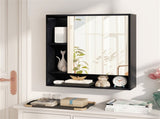 2 in 1 Mirrored Bathroom Wall Cabinet, Space-Saving Medicine Cabinet with Hidden Storage & Shelves 16479845