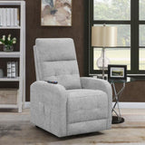 Grey Tufted Power Lift Recliner B062P153855