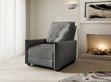 Chenille Fabric Recliner Chair for Adults - Manual Push Back Reclining Sofa with Sturdy Metal Frame, W3568P431432