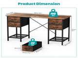 55 Inch Computer Desk with 4 Drawers, Office Desk with Mesh Shelf, Gaming Desk, Writing Work Desk , 34483803