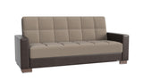 PrimeNest NimbusFlow Upholstered Convertible Sofabed with Storage, Beige/Brown-PU Chenille B030P286529