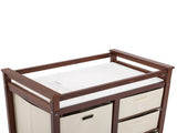 Brown painted pine wood frame children's bed with removable top, 87*53*87.5cm, includes 3 fabric 59911302