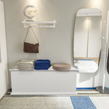 Storage Chest Trunk, Lift Top Wood Box for Entryway Bench Organizer Home Furniture, White W1806104457