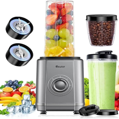 ZUN 1200W Blender for Shakes and Smoothies, VEWIOR Personal Blender with 6 Blades, 22 oz * 2 BPA-Free 51698611