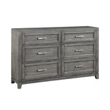 ZUN Gray Finish Dresser with 6x Storage Drawers Wooden Bedroom Furniture 1pc B011P272290