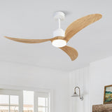 ZUN 52" Ceiling Fan with Dimmable LED Light Remote Control,Quiet DC Motor 6 Speed Levels,Adjust Height W1592P209562