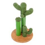 ZUN Cat Scratching Post Cactus Cat Scratcher Featuring with 3 Scratching Poles and Interactive Dangling 56580340