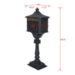 ZUN Cast Aluminum Mail Box,Postal Box , Mailbox Color Black W46563686