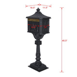 Cast Aluminum Mail Box,Postal Box , Mailbox Color Black W46563686