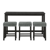 59 Inch Bar, Dining, Sofa with Power Outlet, 3 Upholstered Stools, 4 Piece Bar 64149332