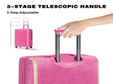 28 Inch Luggage with Spinner Wheels, PU Leather Suitcases for Women with TSA Lock, Pink T5391P496258