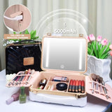 Makeup Case with LED Lighted Mirror Travel Makeup Train Case Cosmetic Organizer for Girls Makeup T3060P335113