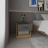 Alder 19.7" High One Drawer Nightstand Side Table end Table with Open Shelf for Bedroom, Home B200P286964