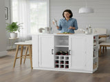U-Style 47.2" Counter Height Table with Foldable Top & Power Outlet, Sideboard Buffet Cabinet & Bar N711P437715K