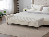 65.55" Wide Modern Upholstered Storage , Napped fabric Bed End Foot Stool With Rolled Armrest, 86972067