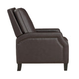 Push Back Reclining Chair Dark Brown Self-Reclining Motion Chair 1pc Cushion Seat Solid Wood Frame B011128300