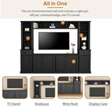 Minimalist Entertainment Wall Unit Set Bridge for TVs Up to 75'', Ample Storage Space TV Stand 57786157