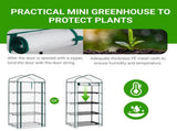 4 Tier Mini Greenhouse with PE Cover & Roll-Up Zipper Door, Portable Waterproof Greenhouse for 11350869