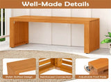 Solid Acacia Wood Patio Bench, 800 LBS Weight Capacity 2-Person Backless Outdoor Bench 10560100