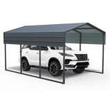 10x15 FT Metal Carport Heavy Duty with Reinforced Frame, Outdoor Garage Multi-Use Canopy Car 00683195