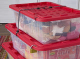15 Gallon Clear Storage Bin with Red Snap Lid, Pack of 4 72992584