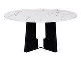 Round Dining Table for 4, 43-Inch Faux Marble Top, Mid-Century Modern Round Dining Table for Cafes, N752P245707K