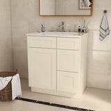 30 in. W x 21 in. D x 34.5 in. H in Antique White Plywood Ready to Assemble Floor Vanity Sink Base T3210P282891