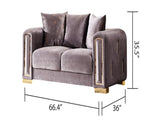 Impreza Modern Style Loveseat in Silver B009141291