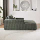 75-Inch Corduroy Sponge Sofa Lounge Chair,No Assembly Required,Fluffy Modern Sleeper Chair for W834P206093