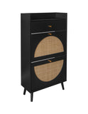 Rattan, Allen 2 door 1 drawer cabinet, shoe rack, double layer, suitable for entrance W688141535