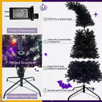 ZUN 6FT Artificial Fir Bent Top Halloween Christmas Tree, Xmas Tree Bendable Grinch Style Christmas Tree PX292919AAB