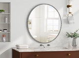 Iron Art Oval Retro Mirror, Antique Effect, Wall Hanging, Suitable For Bathroom, Bedroom, Living W757P251823