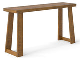 Walnut Solid Rubber Wood Narrow Console Table, 43" Space-Saving Entryway Table for Small Hallways 15141431