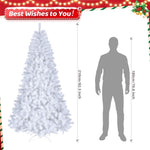 ZUN 7FT Iron Leg White Christmas Tree with 1349 Branches 93237237