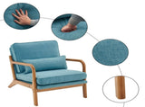 Oak Armrest Oak Upholstered Single Lounge Chair Indoor Lounge Chair Teal 75608109