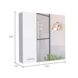 ZUN Kenya Medicine Cabinet, Mirror, Double Door, Four Interior Shelves B128P148729