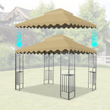 10x10 Ft Outdoor Patio Gazebo Replacement Canopy,Double Tiered Gazebo Tent Roof Top Cover Only wavy W419P198354