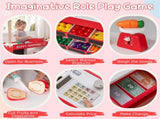 Red Wooden Kids Supermarket Playset Vending Machine, 90.1778.74104.14cm Grocery Store Toy 89690852