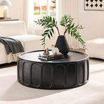 ZUN 35.43'' Round Center Coffee Table for Living Room FiberglassTable,Modern Design Coffee Table for W2582P250721