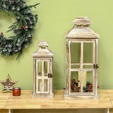2 packs of 28 "/20" wooden lanterns decorated 96492815
