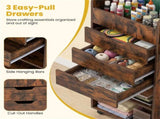 Rolling Craft Storage Cart with 3 Drawers & Adjustable Shelves, Mobile Wrapping Paper Organizer with 90879404