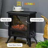 ZUN Electric Fireplace Heater LED Flame Fireplace Stove BLACK-AS （Prohibited by 04856430